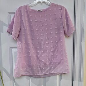 Ladies Size Medium Blooming Jelly Light Purple Textured Blouse GUC